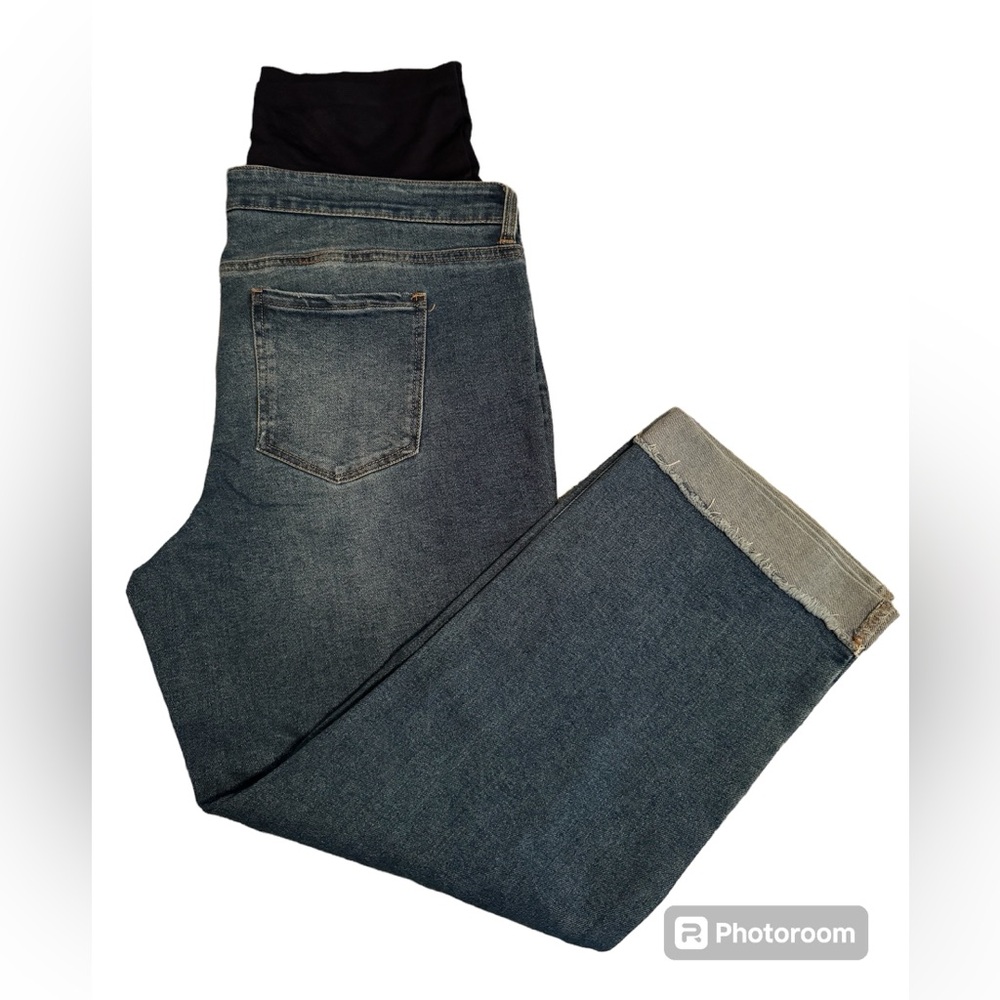 NWT Time&Tru Women’s Maternity Boyfriend Ripped Stretch Jean Medium Wash,XXL(20)